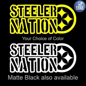 Calcomanía/pegatina de vinilo Steeler Nation grande 8,5" ¡Envío gratuito! Pittsburgh Steelers - Imagen 1 de 6