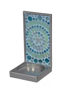 AV15434-P16 -DALE TIFFANY SEA BUBBLES MOSAIC ART GLASS CANDLE HOLDER - Picture 1 of 1