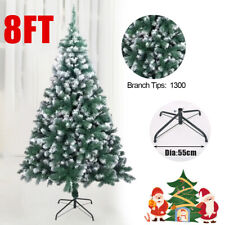 2.4M 8FT Bushy Artificial Christmas Tree Xmas Decor Metal Stand 1400 Tips
