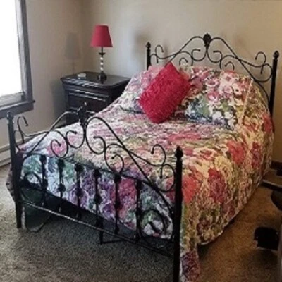 Cabecero con plataforma metálica con marco de cama completo muebles de dormitorio colchón de muelles Bl Foto 1 de 4