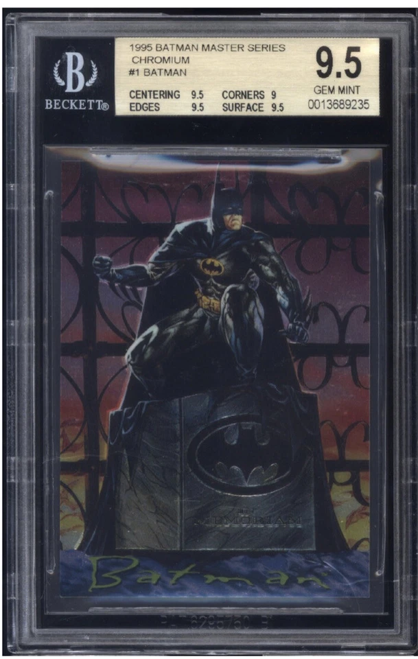 Low Pop 2 95 BATMAN MASTER SERIES CARD #1 BGS 9.5 GEM MINT Graded Psa Bat Man Dc - Image 1 of 3