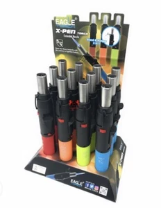 Paquete de 12 pistola Eagle X-pen Eagle Antorcha Butano Recargable Color Fluorescente - Imagen 1 de 6