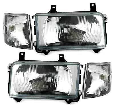 Für VW T4 1990-2003 Scheinwerfer Schwarz Frontblinker Blinker LINKS + RECHTS - Bild 1 von 4