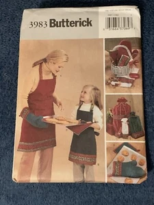 Butterick 3983 Accesorios de Anfitriona de Navidad Delantal Bolsas Patrón de Costura Sin Cortar - Imagen 1 de 8