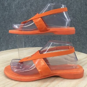 Damiani's Sandal Womens 8 Orange Thong Slingback Slip On Flats Casual Comfort - Picture 1 of 11