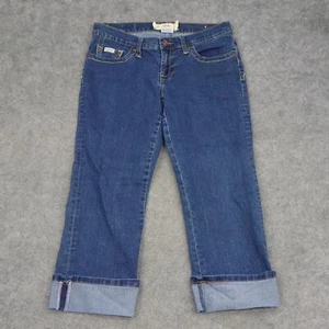Z Cavaricci Jeans Womens 7 Juniors Blue Low Rise Straight Denim Pants Cropped - Picture 1 of 12