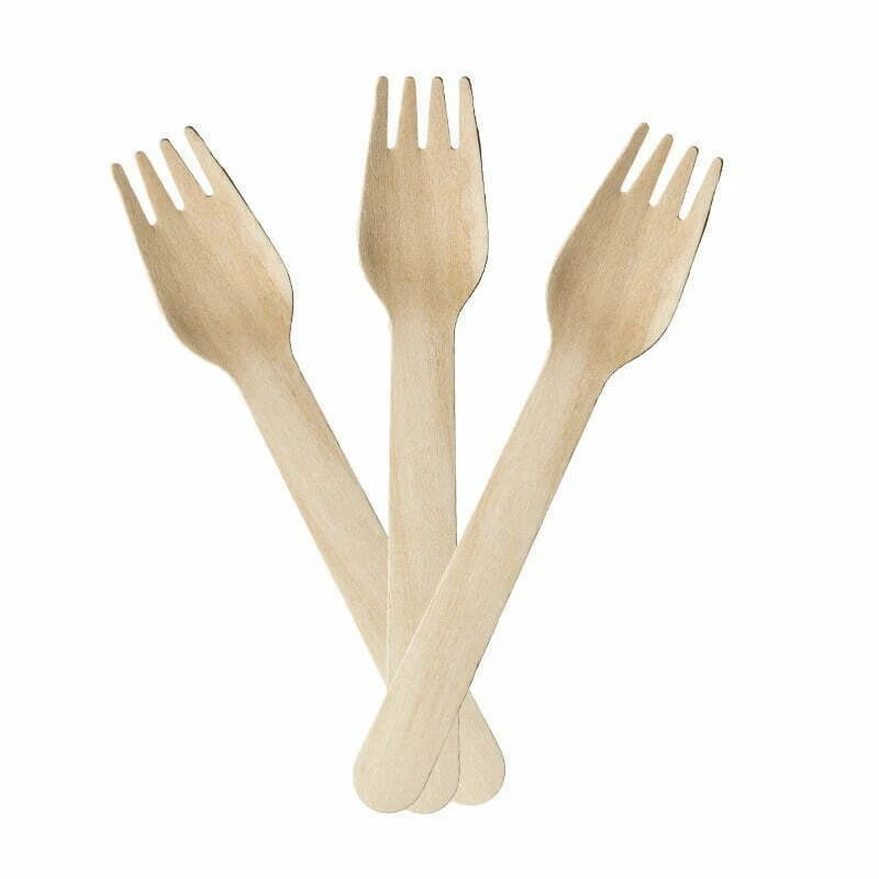 18pc Wooden Cutlery Set Disposable Bamboo Bulk Buy Forks Spoons Knives Party Eco