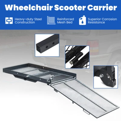 Foldable Electric-Wheelchair Hitch Carrier Mobility Scooter Rack Loading Ramp - Image 1 of 4