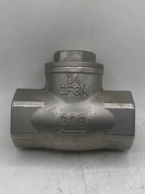 1-1/4 inch Swing horizontal Check Valve Stainless Steel NPT Threaded 200PSI CF8M - Image 1 of 4