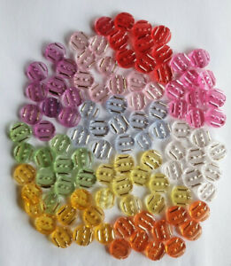 13mm Mixed Clear Small Textured Plastic Sewing Buttons Bulk 100pcs