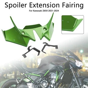 Front Downforce Spoiler Extension Fairing For Kawasaki Z650 2021-2024 Dark green - Picture 1 of 12