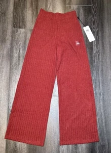 Alo Yoga Ribbed Wide Leg Lounge Pants Cranberry Sz Small High Waist NEW WITH TAG - Picture 1 of 15