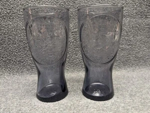 set of 2 McDonalds Retro Tumblers Drinking Glass 1955 SPEE-DEE Purple - Picture 1 of 3