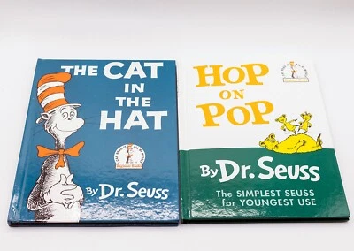 Dr. Seuss Beginner Books The Cat in the Hat and Hop On Pop Young Kids Reading - Image 1 of 4