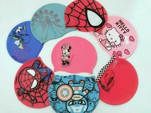 Children Kids Boy Girls Silicone Waterproof Bathing Swimming swim Cap Hat beanie - Picture 1 of 22