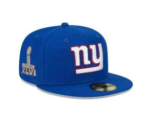 New York Giants New Era Super Bowl XLVI Side Patch 59FIFTY Fitted Hat Royal Blue - Picture 1 of 6