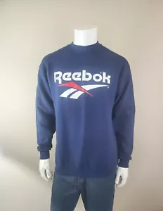 Nueva Sudadera para Hombre Vintage Reebok Azul Oscuro Logotipo Grande Nunca Usada Talla M - Imagen 1 de 4