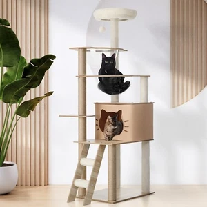 Alopet Cat Tree Tower Scratching Post Wood Scratcher Condo Detachable House - Picture 1 of 10