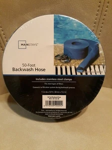 Backwash Hose 50ft For Pools & Spas Include Stainless Steel Clamps Mainstays New - Picture 1 of 5