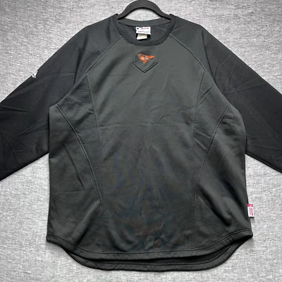 Baltimore Orioles Sweater Mens XL Black Majestic Therma Base Fleece MLB Baseball - Image 1 of 4