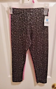 Girl's Leggings Size 4 Extremely Me Black with sparkles & solid pink NEW - Picture 1 of 7