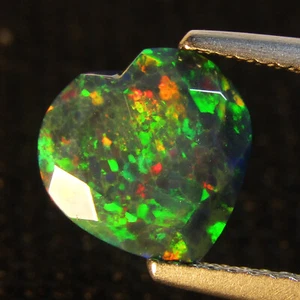 1.65Ct Natural Color Play Ethiopian Black Opal Round 9mm  Loose Gemstone - Picture 1 of 5