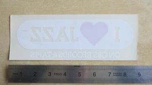 I LOVE JAZZ - Original 1980s CBS Records promo shop window sticker (unused) - Bild 1 von 1