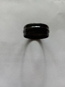 STAINLESS STEEL FASHION RING. Black With Ridges. Size 6.25. - Picture 1 of 2