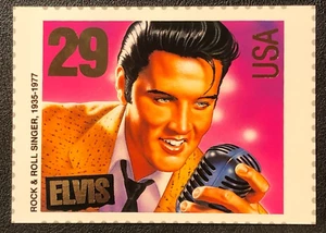 Elvis Presley Collection 1992 River Group Rock & Roll Singer Stamp Trading Card - Picture 1 of 2