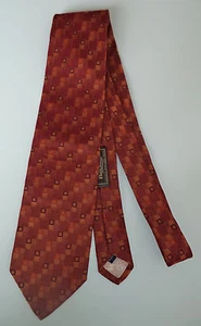 Paul Stuart Elegant Burnt Orange Pixel Squares Geometric Silkl Neck Tie - Picture 1 of 5