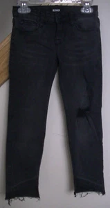 Nordstrom Hudson Skinny Cropped Raw Hem Black Jeans Girls' Size 7 - Picture 1 of 17