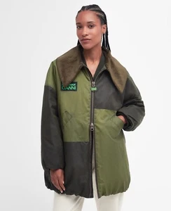 New BARBOUR X GANNI Bomber Wax Jacket £499 UK 14 EU 40 USA 10 XL Net A Porter - Picture 1 of 18