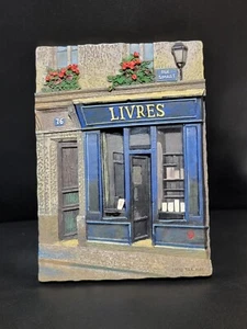 LIVRES 3D Wall Art Resin Book Store Plaque by Chiu Tak Hak Sculptural 6" X 4.5" - Picture 1 of 24