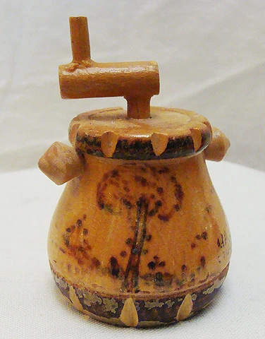 Vintage Wood Wind Up Barrel Sewing Tape Measure Cover