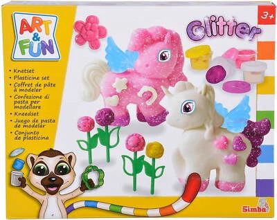 Simba Spielzeug Kreativ Knete ART & FUN Knetset Glitzer Einhorn 106326016