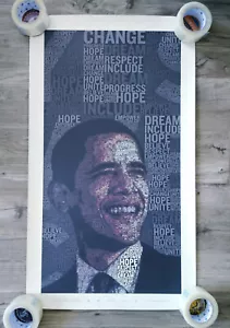 LTD Edition 2506 / 5000 Barack Obama Words of Change Poster Gui Borchert 23 x 40 - Bild 1 von 5