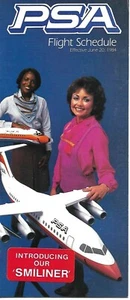 Airline Timetable - PSA - 20/06/84 - introducing BAe-146 Smiliner - Picture 1 of 1