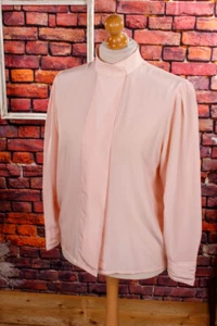 Vintage Original 90er Blusa Seda Elegante Alexander Cuello Alto Suelta M 40 - Imagen 1 de 7