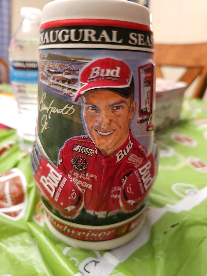Budweiser Autographed Inaugural Season DALE EARNHARDT JR. Official BEER STEIN