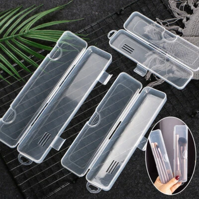 Storage Box Rectangle Case Makeup Brush Organizer Chopsticks Box Plastic Clear - Image 1 of 4