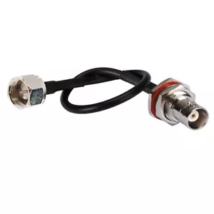 F-Typ Stecker auf BNC Buchse Schott O-Ring Zopf Koaxialkabel RG174 Wireless - Bild 1 von 3