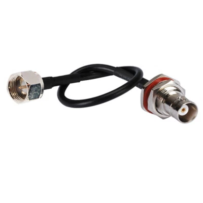 F-Type male plug to BNC female bulkhead O-ring Pigtail Coax cable RG174 wireless - Image 1 of 3