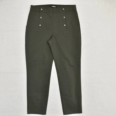Express Women Pants Polyester Green Size 10R Ankle High Rise Pull On Solid - Image 1 of 4