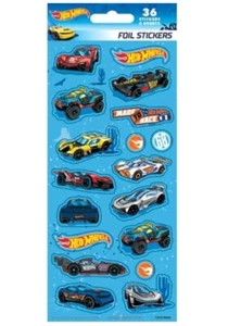 Hot Wheels Foil Sticker Sheets 36pk - Hot Wheels Party Favour Supplies - Picture 1 of 1
