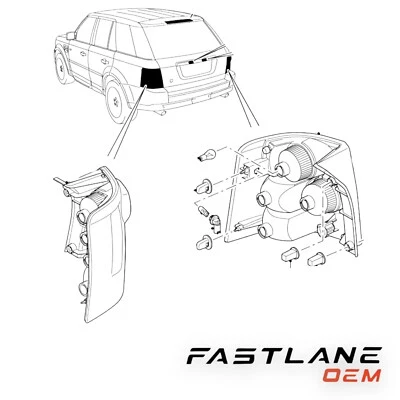 2005-2009 LAND ROVER RANGE ROVER SPORT REAR RIGHT TAIL LIGHT  NEW OEM XFB500440 - Image 1 of 4