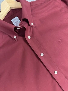 Brooks Brothers Non Iron Button Up Shirt Long Sleeve Men L Traditional Red Logo - Picture 1 of 8