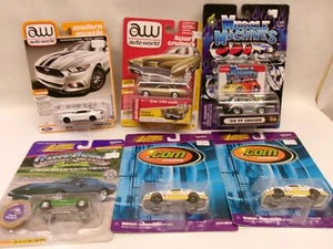 (6) 1:64 SCALE CARS...AUTO WORLD...MUSCLE MACHINES...JOHNNY LIGHTNING - Picture 1 of 10