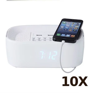 10X Groov-e Bluetooth Wireless Alarm Clock Radio Speaker System Mobile Charger - Picture 1 of 4