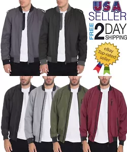 Mens Light Weight Windbreaker Zip Up Jacket Lightweight Summer and Spring Coat - Picture 1 of 14