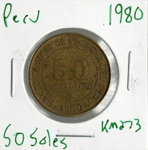 Moneda Perú 50 Soles 1980 KM273 - Imagen 1 de 2